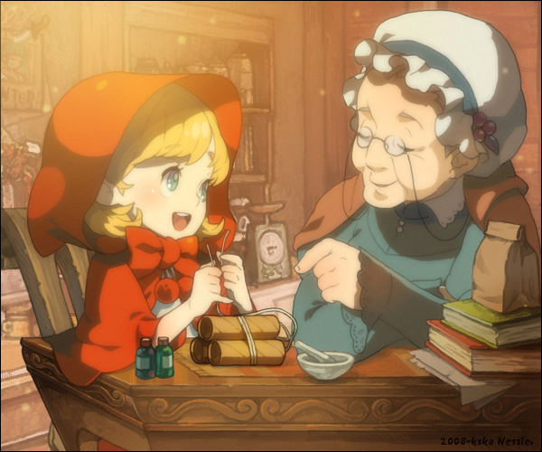 bomb bulleta capcom grandma grandmother_(little_red_riding_hood) grimm's_fairy_tales little_red_riding_hood little_red_riding_hood_(grimm) nessie pinky_out vampire_(game)