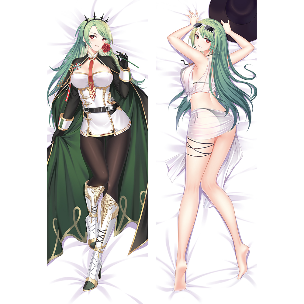 1girl ass azur_lane bangs bare_shoulders barefoot belt bikini black_belt black_bikini black_gloves black_legwear breasts cape crop_top dakimakura dress erspace eyewear_on_head flower gloves green_cape green_hair hat holding holding_flower large_breasts littorio_(azur_lane) long_hair looking_at_viewer lying neckwear_between_breasts on_back on_stomach pantyhose parted_bangs red_neckwear rose sarong shirt smile swimsuit thigh_strap thighs tied_shirt white_dress white_footwear