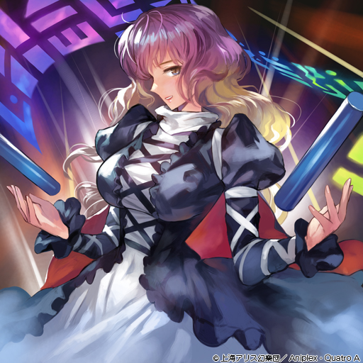 backlighting black_coat blonde_hair breasts coat cowboy_shot cross-laced_clothes dress fingernails frilled_coat gradient_hair grin hijiri_byakuren impossible_clothes impossible_dress juliet_sleeves large_breasts light_rays lips long_hair long_sleeves looking_at_viewer matsuda_(matsukichi) multicolored_hair official_art open_clothes open_coat open_hands pink_lips puffy_long_sleeves puffy_sleeves purple_hair shiny shiny_clothes shiny_hair shiny_skin sidelighting smile sorcerer's_sutra_scroll touhou touhou_cannonball turtleneck_dress very_long_hair white_dress