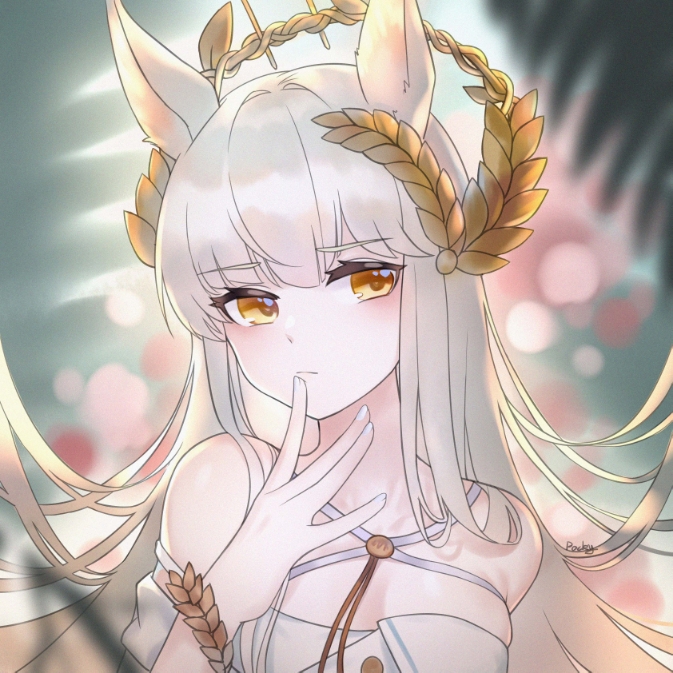 1girl animal_ears arknights bangs bare_shoulders blush chinese_commentary commentary_request criss-cross_halter eyebrows_visible_through_hair halterneck hand_up little_nine long_hair looking_at_viewer nail_polish partial_commentary platinum_(arknights) silver_hair solo upper_body white_nails yellow_eyes