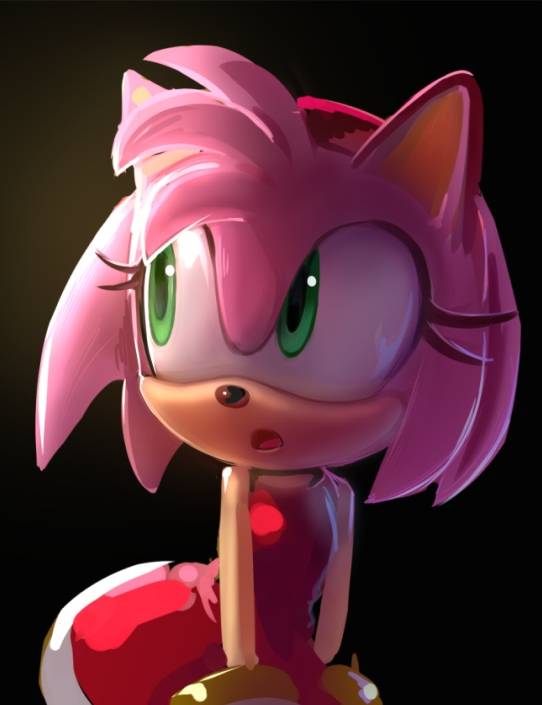 1girl amy_rose animal_ears bangs bare_shoulders black_background dress english_commentary flat_chest furry gloves green_eyes hairband looking_to_the_side miitara open_mouth pink_hair red_dress red_hairband short_hair simple_background sketch sleeveless sleeveless_dress solo sonic_the_hedgehog standing