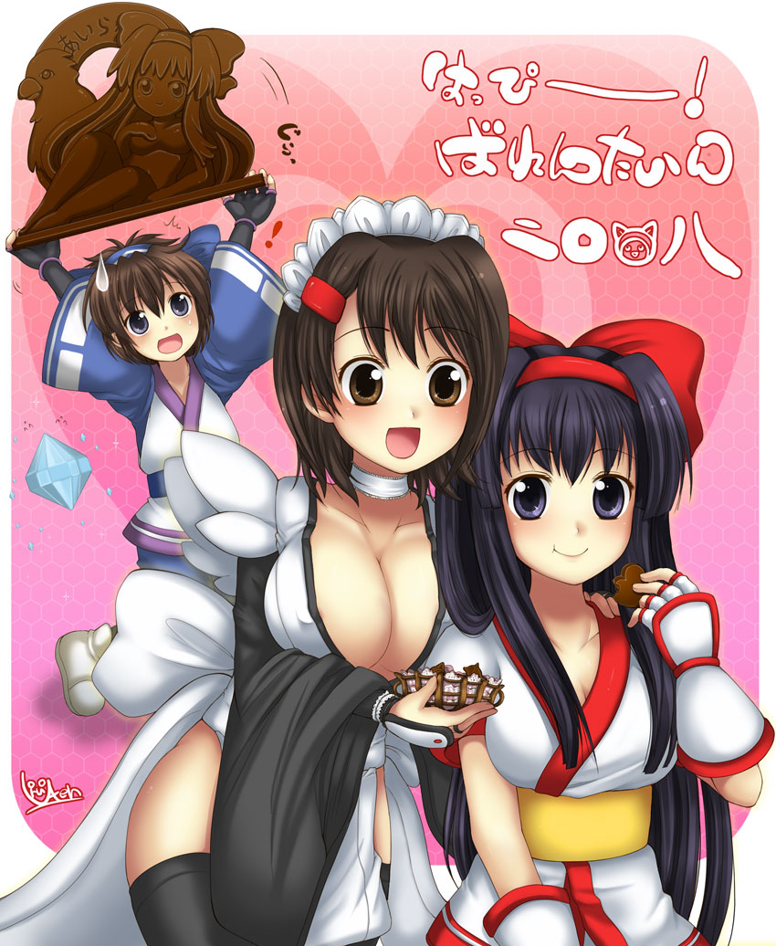 cleavage iroha large_breasts maid miyano_ururu nakoruru rimururu samurai_spirits