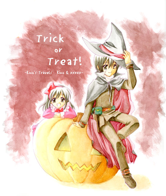 halloween jack-o'-lantern jack-o-lantern kino kino_no_tabi pumpkin reverse_trap trick_or_treat