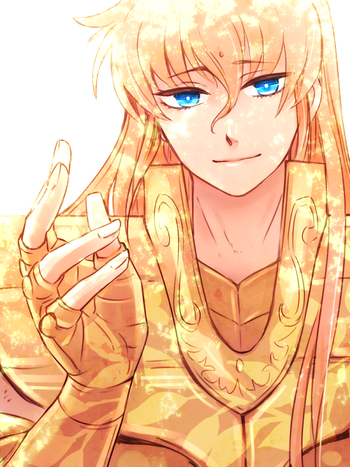 1boy armor blonde_hair blue_eyes face long_hair saint_seiya virgo_shaka