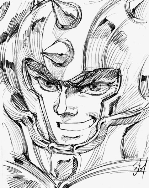 1boy article_s close-up face helmet male monochrome portrait saint_seiya sketch solo taurus_aldebaran