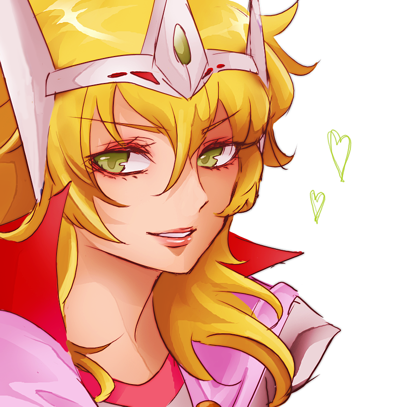 androgynous artist_request blonde_hair close-up lizard_misty looking_at_viewer mmm saint_seiya smile tiara