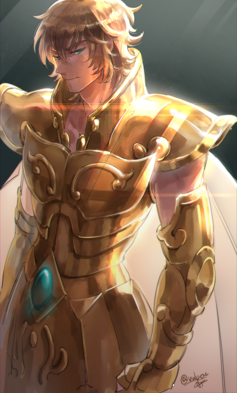 1boy armor golden_armor male saint_seiya vulpese