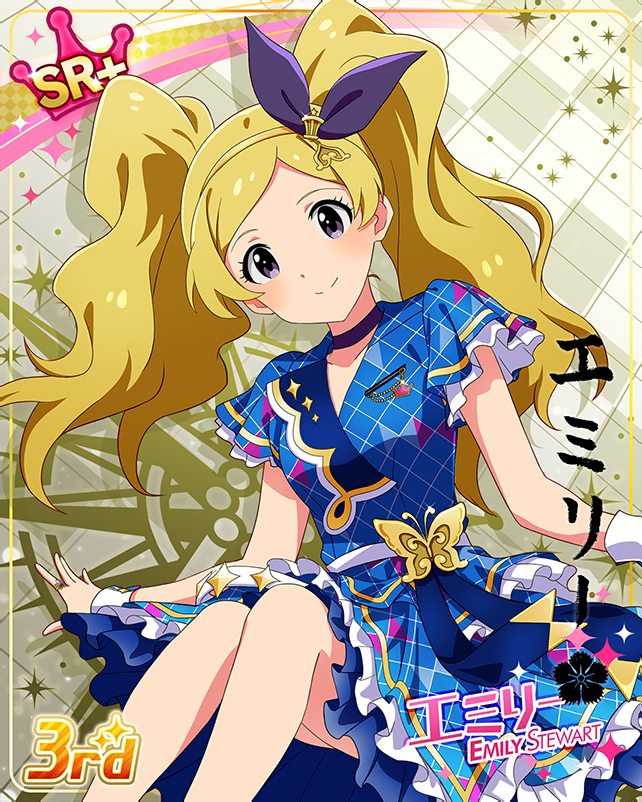 blonde_hair blush character_name dress emily_stuart idolmaster_million_live!_theater_days long_hair smile twintails violet_eyes