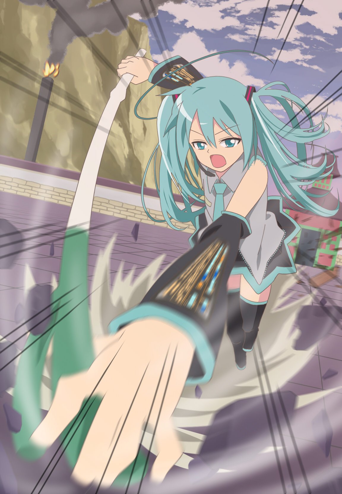 hatsune_miku highres nagareboshi spring_onion vocaloid