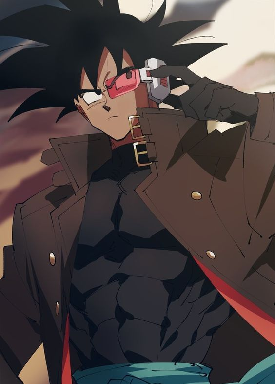 1boy abs artist_request black_eyes black_gloves black_hair brown_coat brown_jacket coat cosplay dark_skin dark_skinned_male dragon_ball dragon_ball_heroes dragon_ball_z gloves jacket long_hair male_focus muscle saiyan sash scouter solo son_gokuu son_gokuu_(cosplay) son_gokuu_(xeno) source_request spiky_hair tan tullece