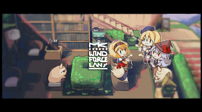 bangs blonde_hair blunt_bangs blurry_background book bookshelf breasts bush chair chibi coffee_maker_(object) coffee_mug coffee_pot collar collared_shirt creature cup des_moines_(warship_girls_r) gloves green_eyes hair_between_eyes headband horn lamp large_breasts long_hair mkiiiiii mug multiple_girls newport_news_(warship_girls_r) room salem_(warship_girls_r) shirt short_hair unicorn warship_girls_r