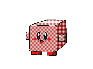 1boy :d aliasing blush_stickers commentary dithering english_commentary keke_(kokorokeke) kirby kirby_(series) lowres male_focus minecraft open_mouth pink_skin simple_background smile solid_oval_eyes solo super_smash_bros. white_background