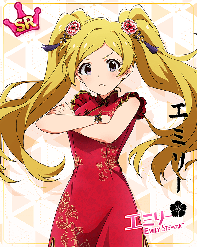blonde_hair blush character_name chinese_clothes emily_stuart idolmaster_million_live!_theater_days long_hair twintails violet_eyes