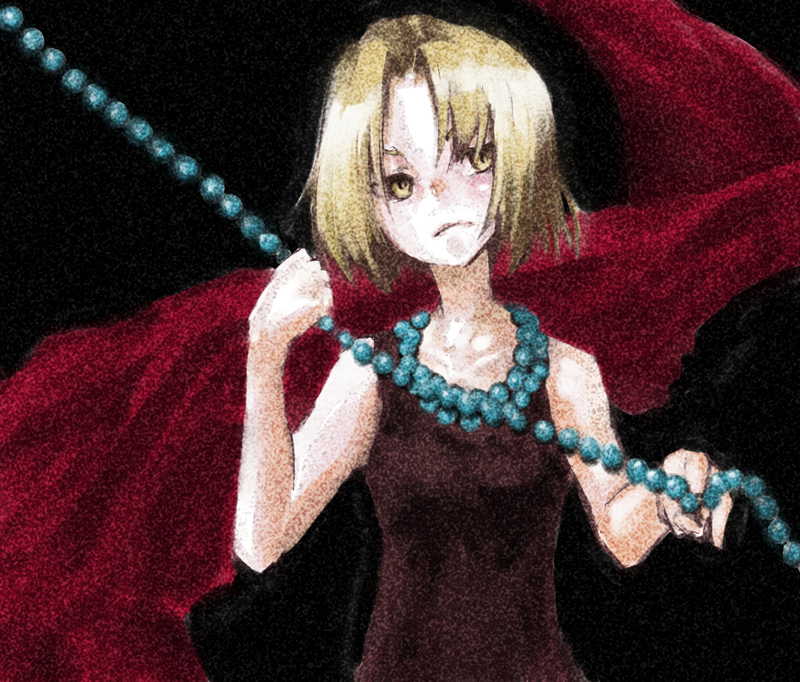 kyouyama_anna ritsu_(roboroboro) shaman_king short_hair yellow_eyes