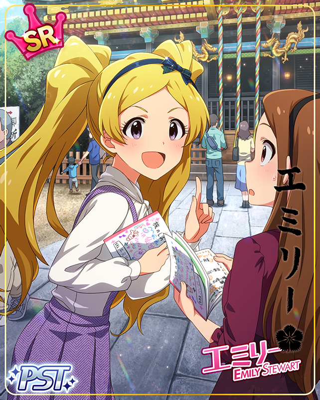 blonde_hair blush character_name dress emily_stuart idolmaster_million_live!_theater_days long_hair smile twintails violet_eyes