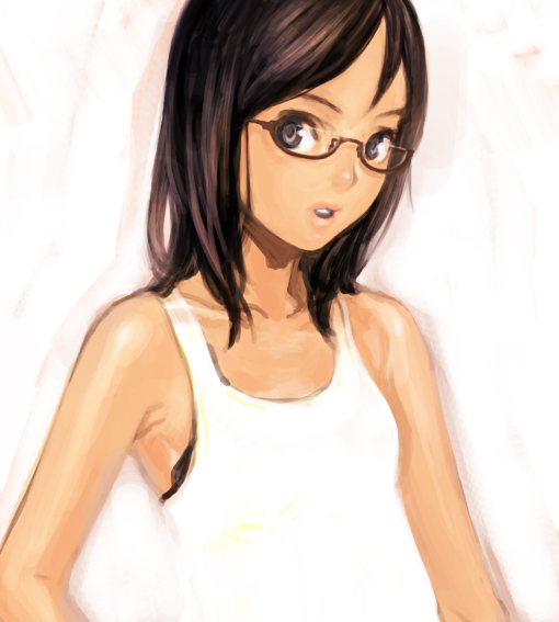 black_hair camisole glasses long_hair shiobara_shinichi shiohara_shin'ichi shiohara_shinichi