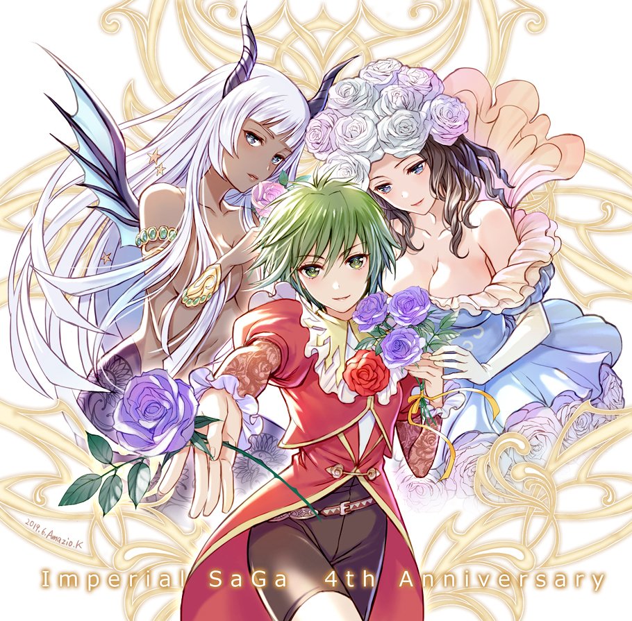 asellus_(saga_frontier) green_hair multiple_girls saga saga_frontier