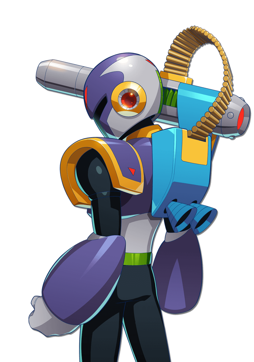 1boy ammunition android armor back_turned breastplate cannon covered_face helmet magazine_(weapon) male_focus mizuno_keisuke official_art purple_armor robot rockman rockman_x rockman_x1 rockman_x_dive shoulder_armor shoulder_cannon shoulder_pads solo third-party_source transparent transparent_background vava weapon