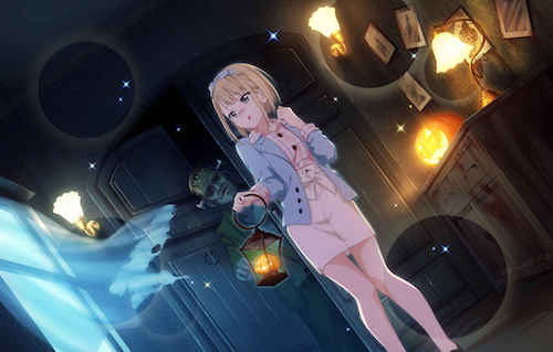 22/7 blonde_hair blue_eyes blush dress saitou_nicole short_hair