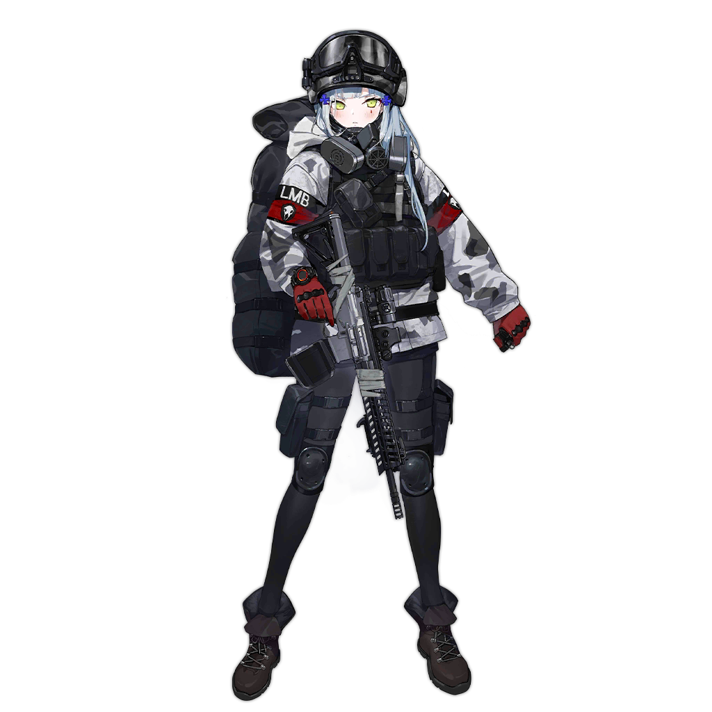 1girl acog alternate_costume assault_rifle blush boots brown_footwear crossover duct_tape english_text gas_mask girls_frontline gloves goggles goggles_on_headwear green_eyes gun h&amp;k_hk416 helmet hk416_(girls_frontline) holding holding_gun holding_weapon knee_pads last_man_battalion mask_around_neck military military_uniform official_art p416 pantyhose red_gloves rifle rogue_division_agent scope silver_hair solo tactical_clothes tom_clancy's_the_division transparent_background trigger_discipline uniform vest watch watch weapon winter_uniform