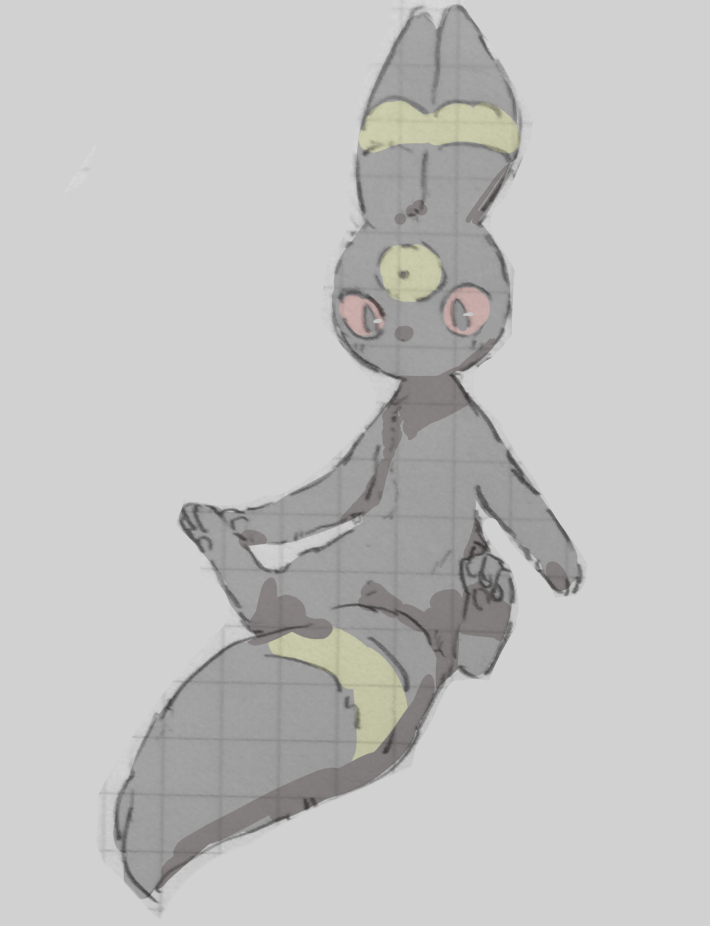 animal_ears apios1 bad_id bad_pixiv_id black_eyes blush feet full_body gen_2_pokemon grey_background grid light_blush looking_down monochrome no_humans no_mouth pawpads paws pokemon pokemon_(creature) red_sclera simple_background sitting sketch solo spread_legs tail umbreon