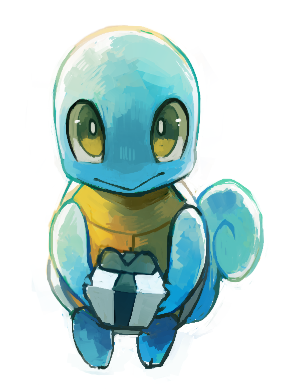 box brown_eyes commentary creature english_commentary extyrannomon full_body gen_1_pokemon gift holding holding_box holding_gift looking_at_viewer no_humans pokemon pokemon_(creature) simple_background solo squirtle standing white_background