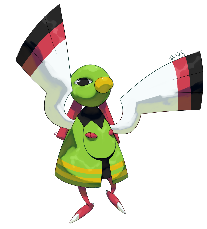 bird black_eyes commentary creature english_commentary full_body gen_2_pokemon no_humans number pinkgermy pokedex_number pokemon pokemon_(creature) solo standing xatu