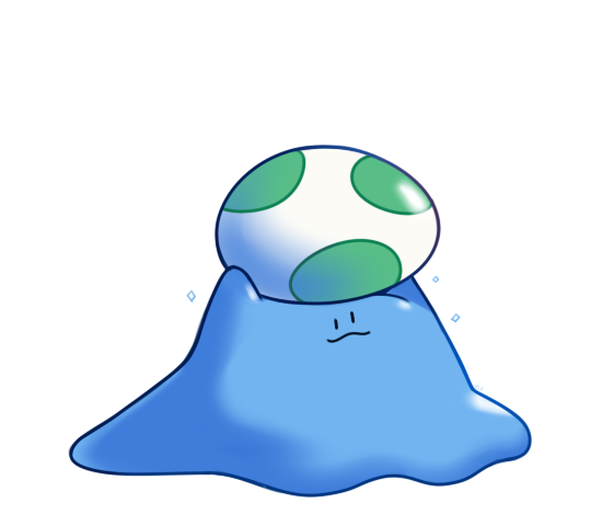 alternate_color closed_mouth commentary creature ditto egg english_commentary food full_body gen_1_pokemon holding holding_egg holding_food no_humans pokemon pokemon_(creature) pokemon_egg rumwik shiny_pokemon simple_background solo white_background