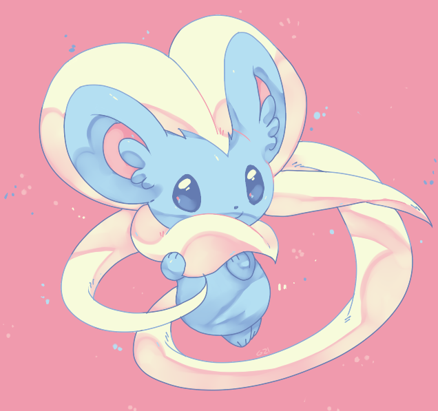 alternate_color blue_eyes cinccino closed_mouth commentary creature english_commentary full_body gen_5_pokemon looking_at_viewer no_humans pink_background pinkgermy pokemon pokemon_(creature) simple_background smile solo