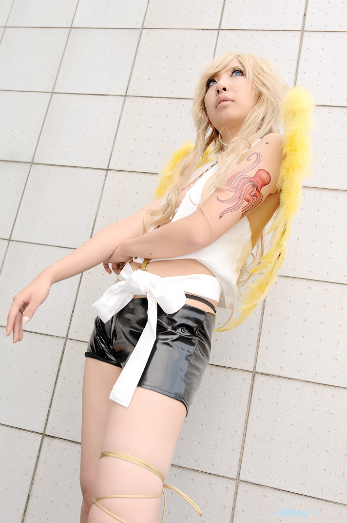 benten blonde_hair cosplay halter_top laces naka_aru photo shorts wings zone-00