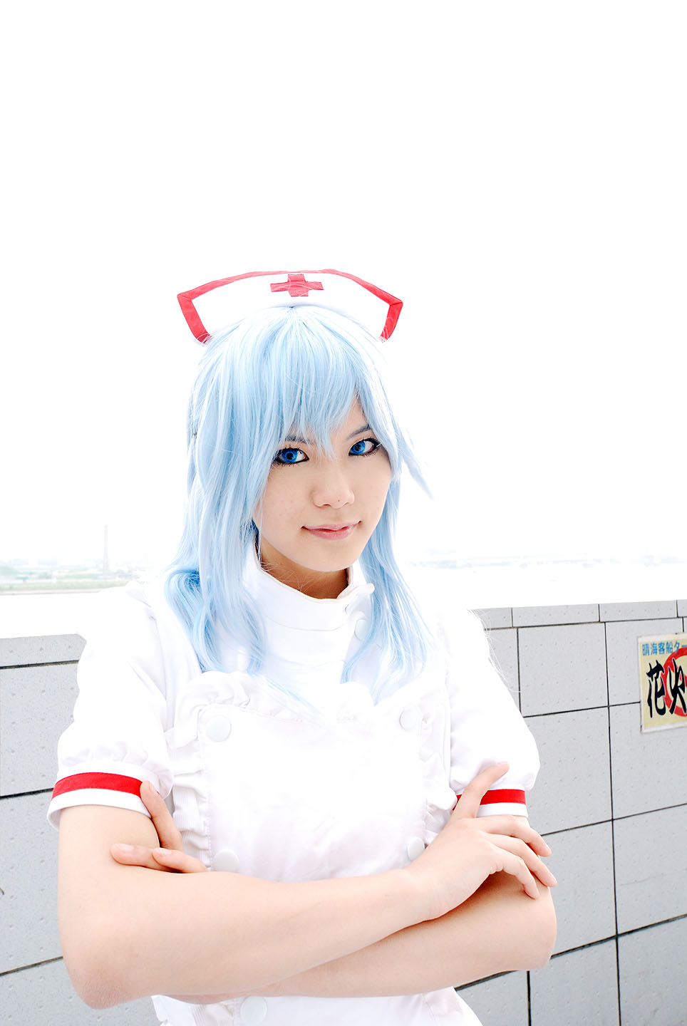 blue_hair cosplay kouno_tooru kouzuki_suzuka nurse nurse_uniform photo princess_princess