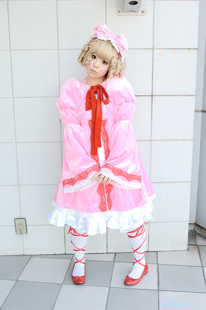 babydoll blonde_hair bloomers cosplay hair_bow hina_ichigo katakura_rin photo ribbons rozen_maiden