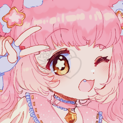 1other :3 :d ;d bangs bell blue_gloves blush bow_choker choker collar dot_nose fingerless_gloves frilled_choker frilled_collar frills gloves hair_ornament kip_(heartlocket) looking_at_viewer lowres magical_star_(millie_(mahoustars)) neck_bell one_eye_closed orange_eyes original pink_choker pink_hair pink_sailor_collar portrait ribbon-trimmed_collar ribbon_trim sailor_collar sailor_shirt shirt sidelocks smile solo star_(symbol) star_hair_ornament star_in_eye symbol_in_eye v watermark white_shirt