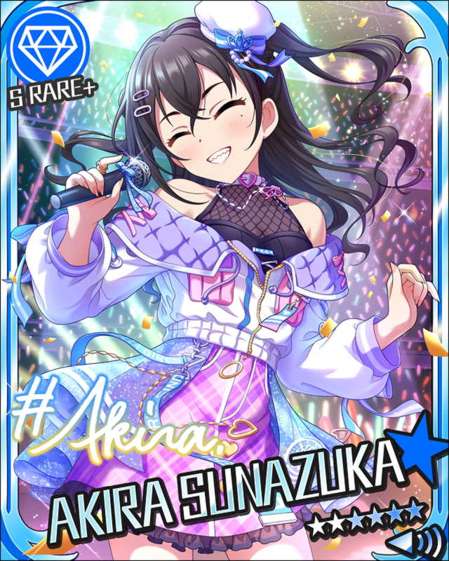 black_hair blush character_name closed_eyes dress idolmaster idolmaster_cinderella_girls long_hair smile stars sunazuka_akira