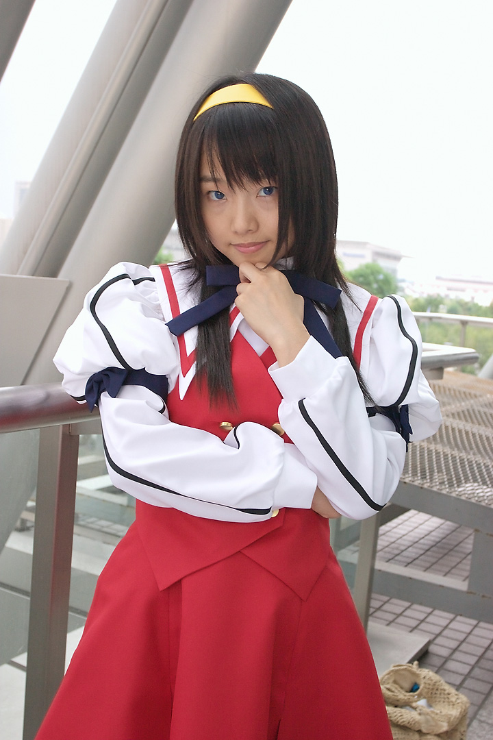 cosplay hairband himemiya_chikane kannazuki_no_miko matsunaga_ayaka photo pleated_skirt sailor_uniform school_uniform