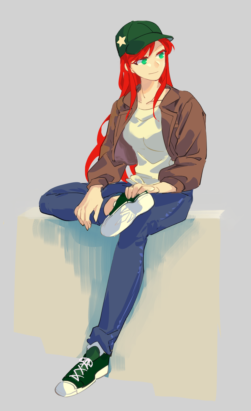 chamaruku denim highres hong_meiling jeans pants touhou