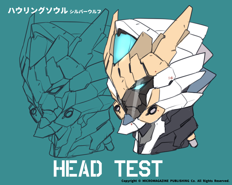 ban!_(bansankan) blue_eyes character_sheet close-up gigant_gear head_only howling_soul looking_ahead mecha no_humans science_fiction solo super_robot watermark