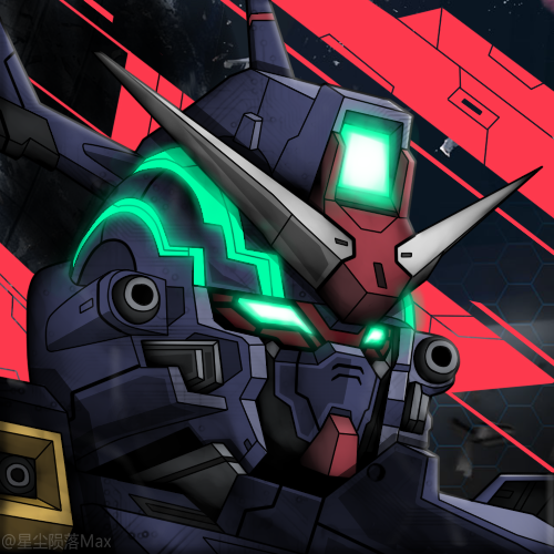 artist_name chinese_commentary close-up glowing glowing_eyes green_eyes gundam looking_ahead lowres mecha mobile_suit_moon_gundam no_humans psycho_gundam_mk-iv_g-doors science_fiction solo v-fin watermark weibo_username xing_chen_yunluo_max