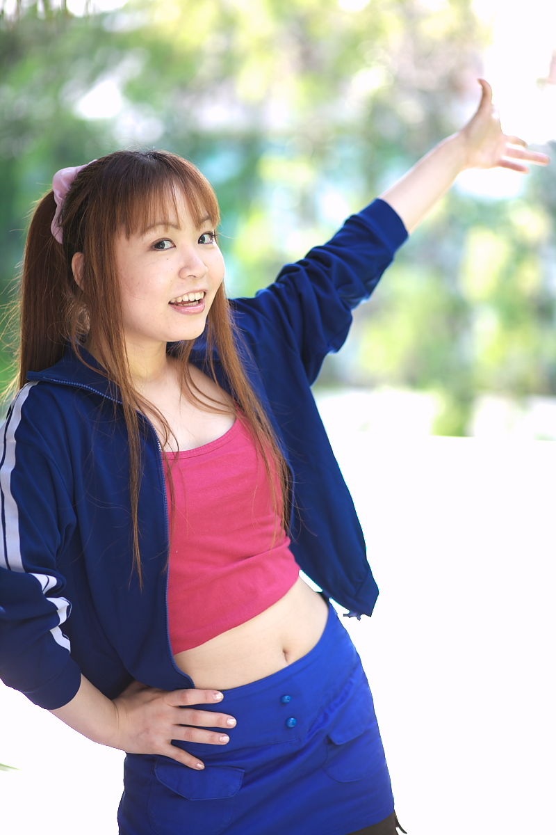 cosplay mai_hime midriff miniskirt photo sugiura_midori tagme_model warm-up_jacket
