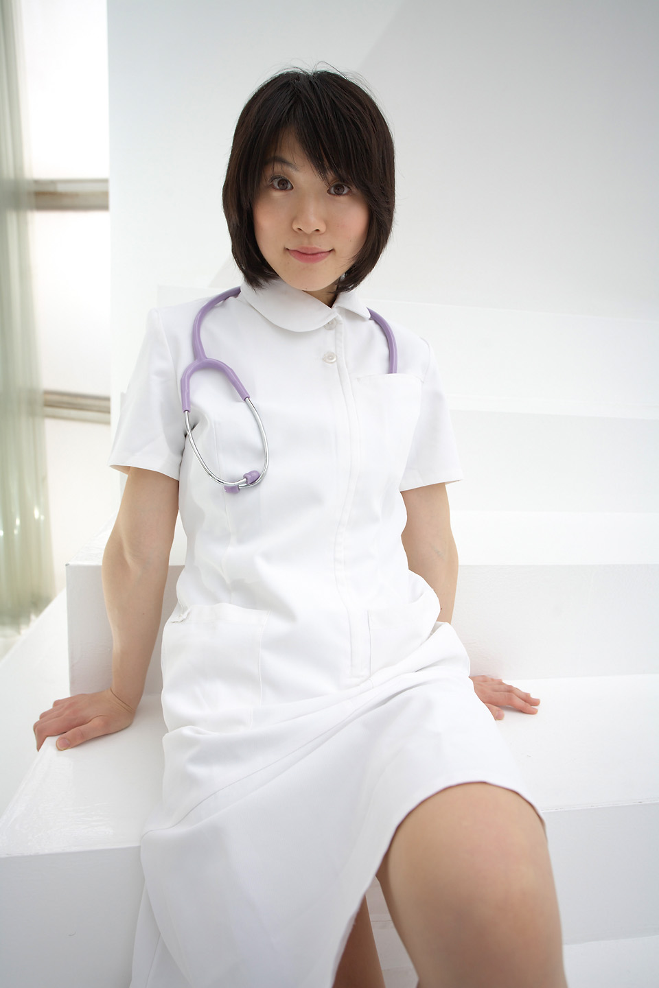 cosplay komiyama_maki nurse nurse_uniform photo stethoscope