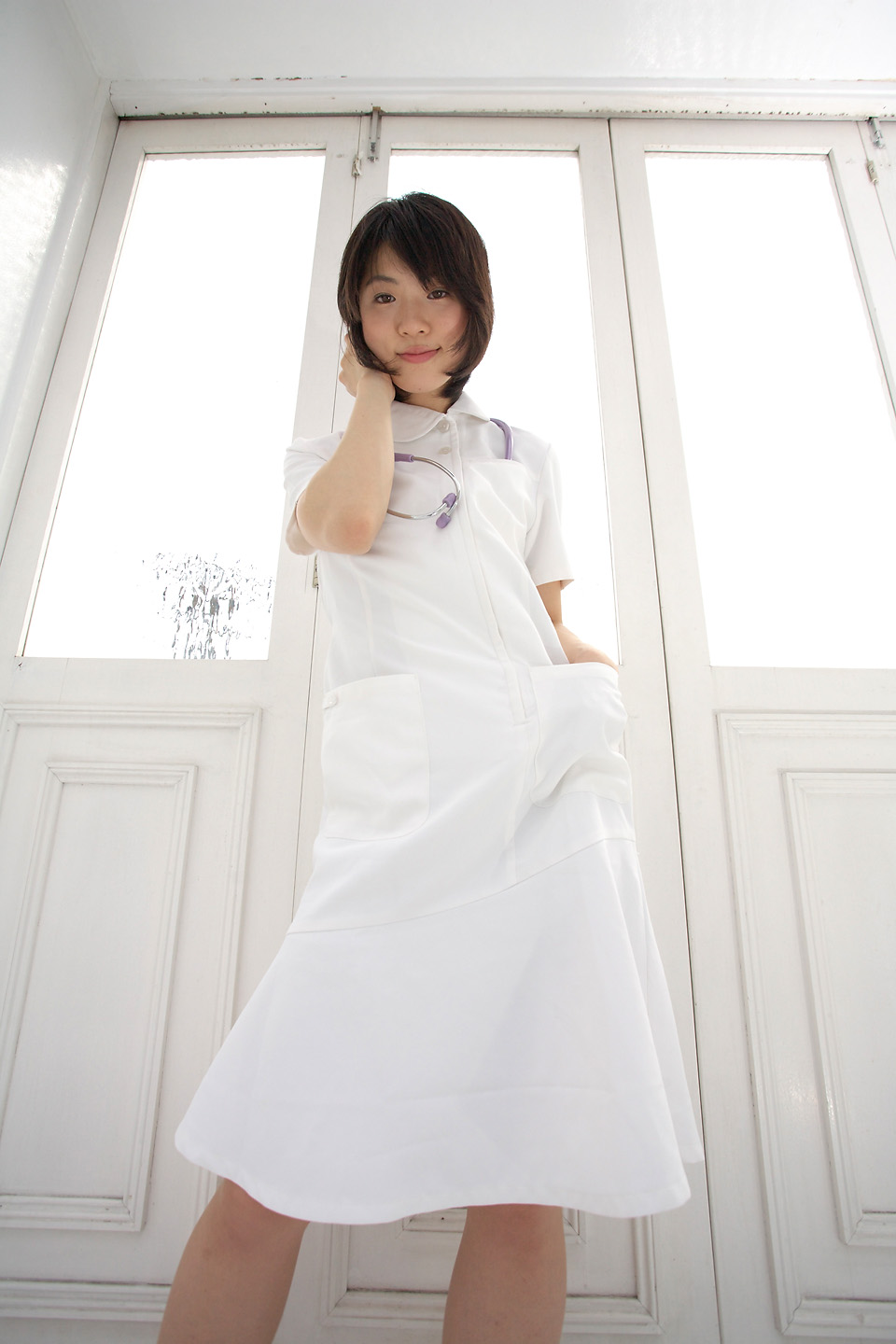 cosplay komiyama_maki nurse nurse_uniform photo stethoscope