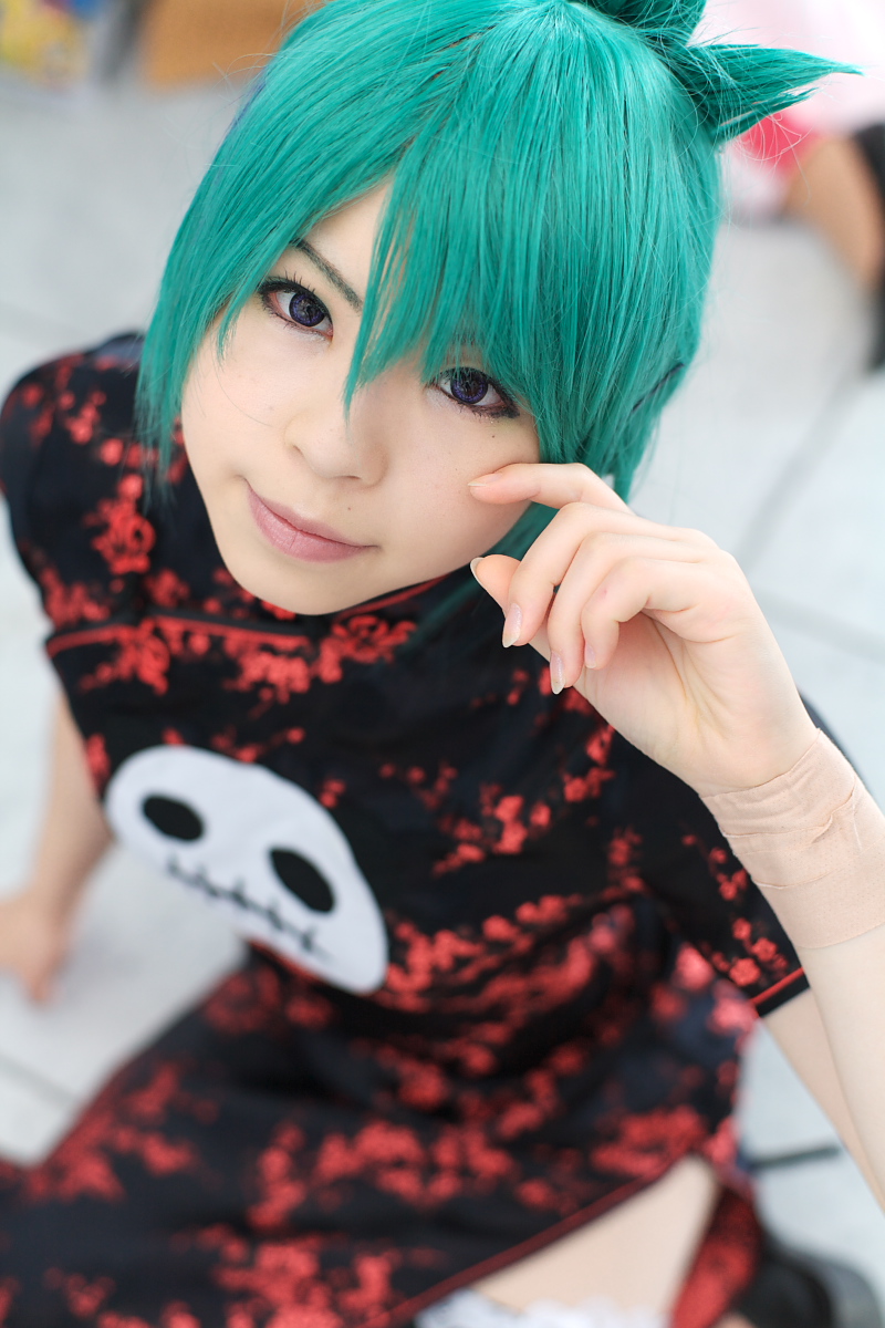 chinadress cosplay garters green_hair katou_mari photo qipao shaman_king tao_jun