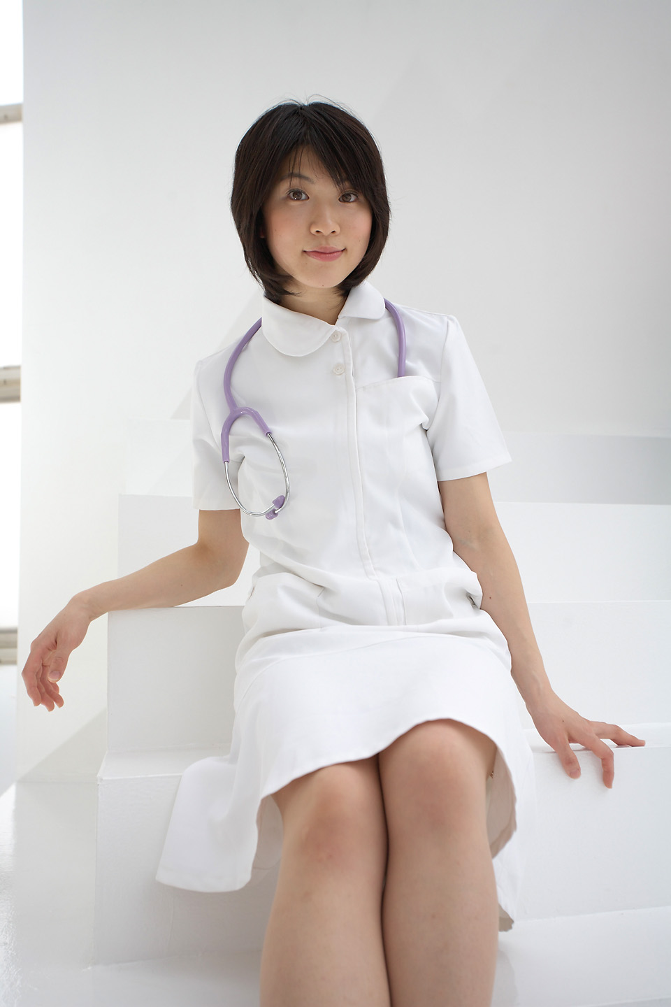 cosplay komiyama_maki nurse nurse_uniform photo stethoscope