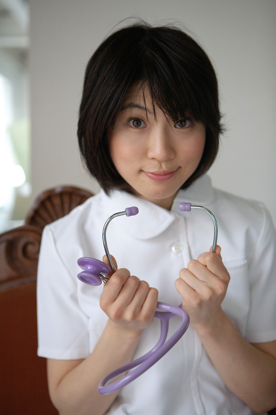 cosplay komiyama_maki nurse nurse_uniform photo stethoscope