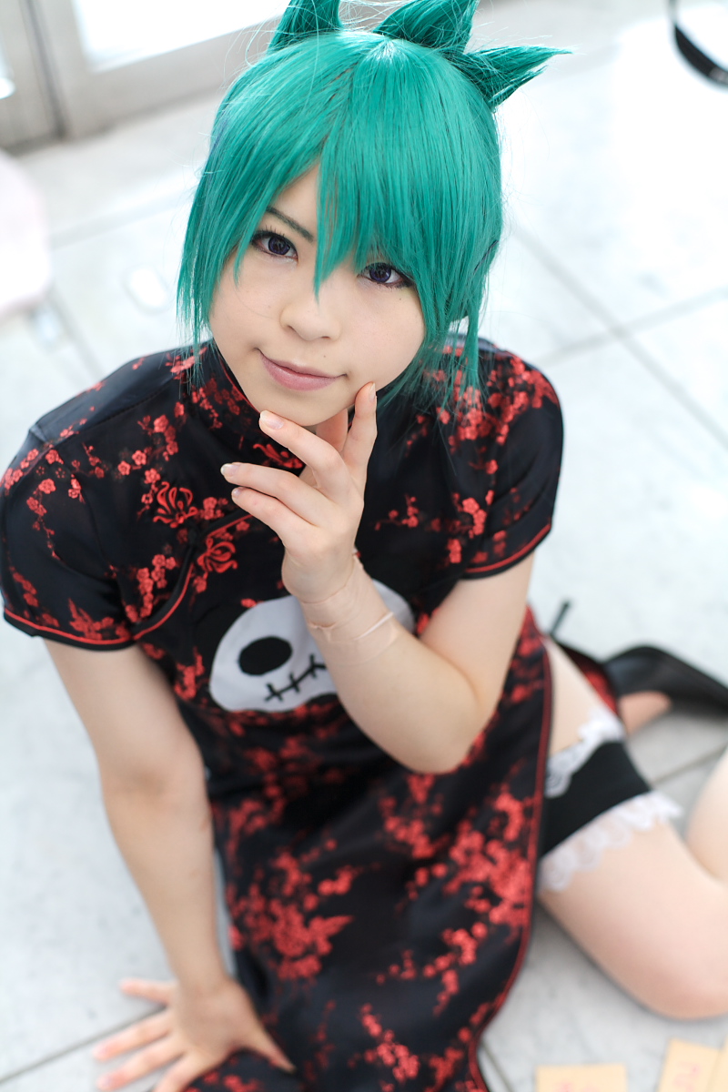 chinadress cosplay garters green_hair katou_mari photo qipao shaman_king tao_jun