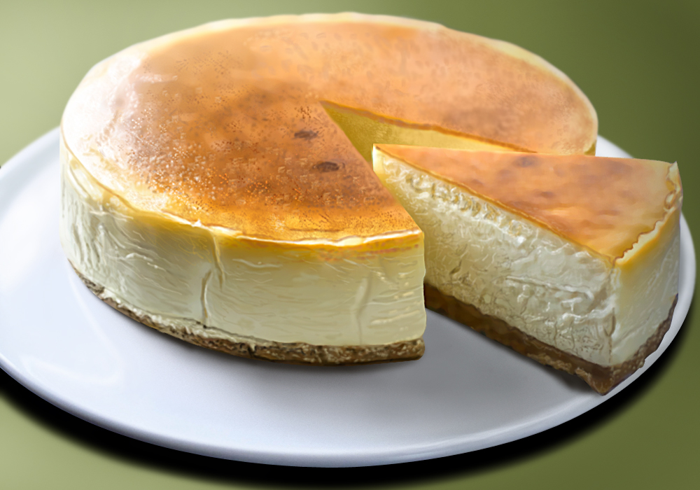 cake cake_slice cheesecake commentary dessert food food_focus hokkaido_(artist) no_humans original pastry plate realistic simple_background still_life