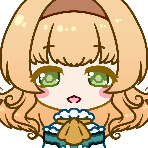 1girl ascot blonde_hair blush blush_stickers brown_hairband chibi commentary_request eyebrows_visible_through_hair face green_eyes hairband looking_at_viewer lowres muguet natalia_luzu_kimlasca_lanvaldear open_mouth shiny shiny_hair simple_background smile solo tales_of_(series) tales_of_the_abyss white_background yellow_neckwear