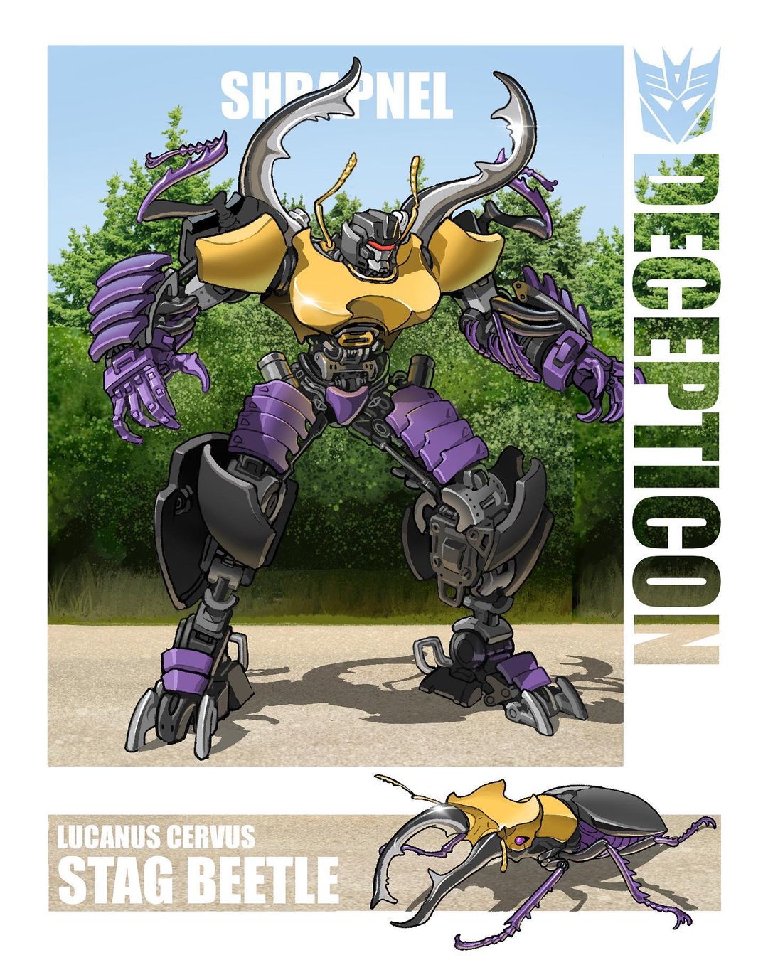 character_name decepticon highres horns mecha no_humans open_hands procreate_(medium) redesign science_fiction shrapnel_(transformers) stag_beetle theamazingspino transformers visor