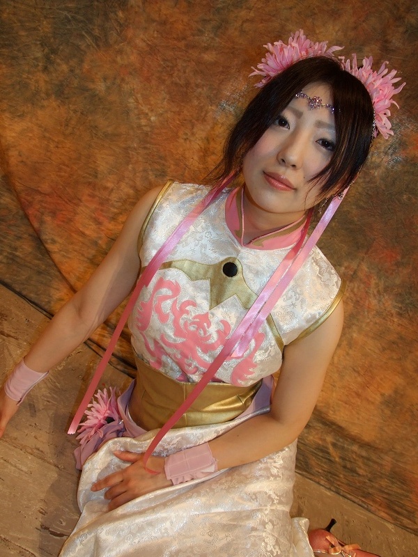 amane chinadress cosplay diao_chan dynasty_warriors flower hair_ribbons qipao