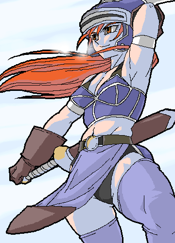 dragon_quest dragon_quest_yuusha_abel_densetsu helmet lowres oekaki red_hair redhead sword thigh-highs thighhighs weapon